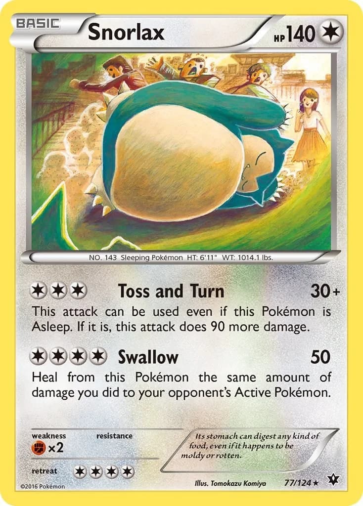 Snorlax [Reverse Holo] Fates Collide 77 Pokémon card