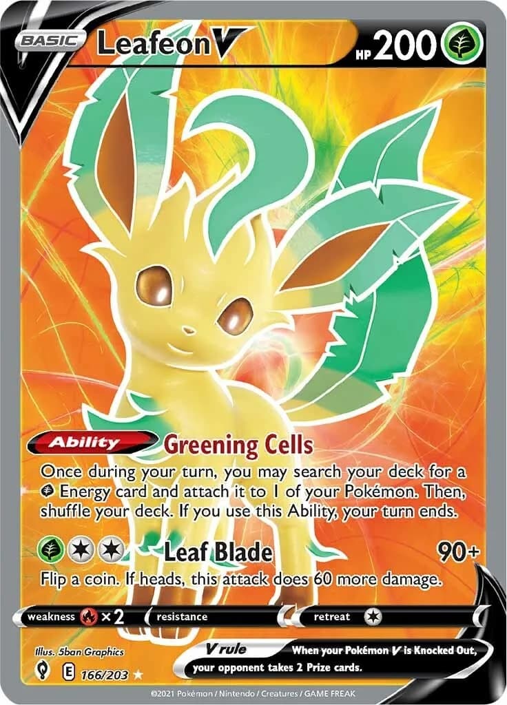 Leafeon V Evolving Skies 166 Pokémon card