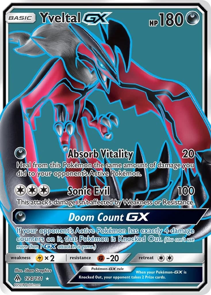 Yveltal-GX Forbidden Light 124 Pokémon card