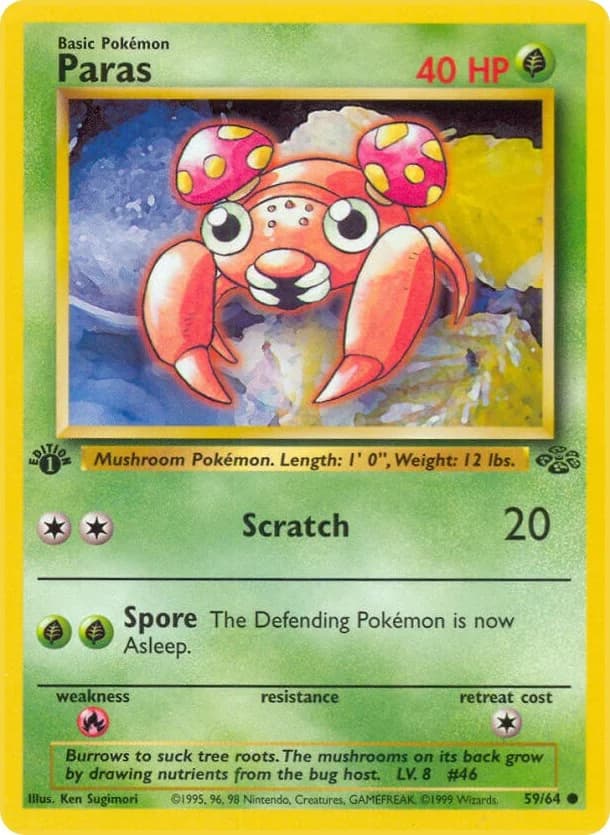 Paras [1st Edition] Jungle 59 Pokémon card