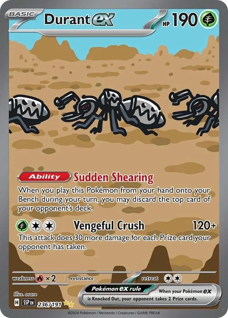 Durant ex Surging Sparks 236 Pokémon card