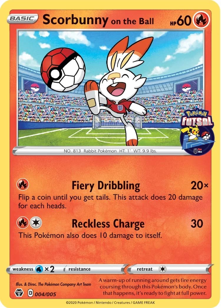 Scorbunny on the Ball Promo 4 Pokémon card