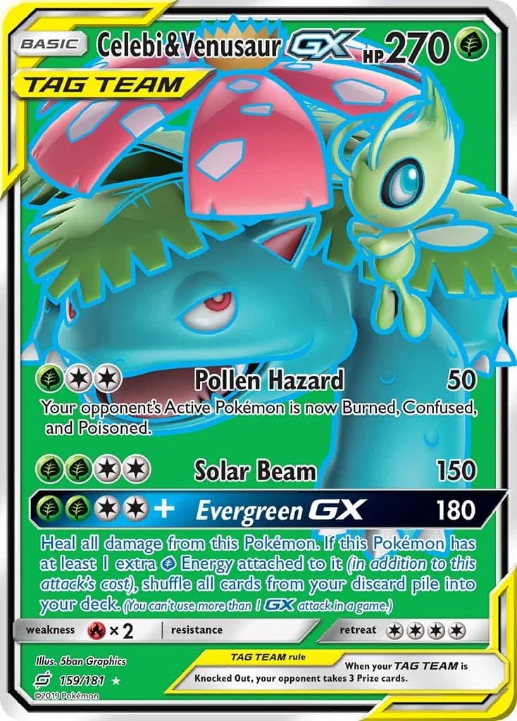 Celebi & Venusaur GX Team Up 159 Pokémon card