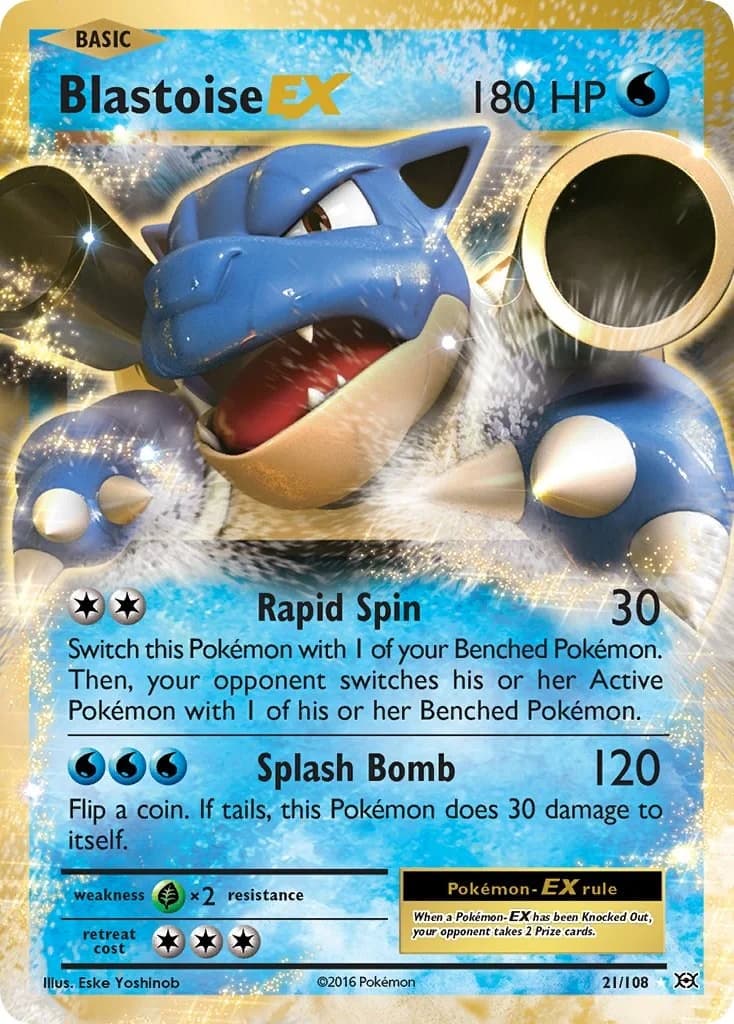 Blastoise EX Evolutions 21 Pokémon card