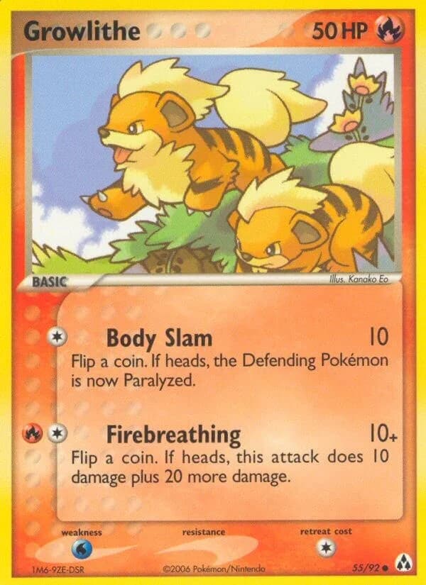 Growlithe [Reverse Holo] Legend Maker 55 Pokémon card