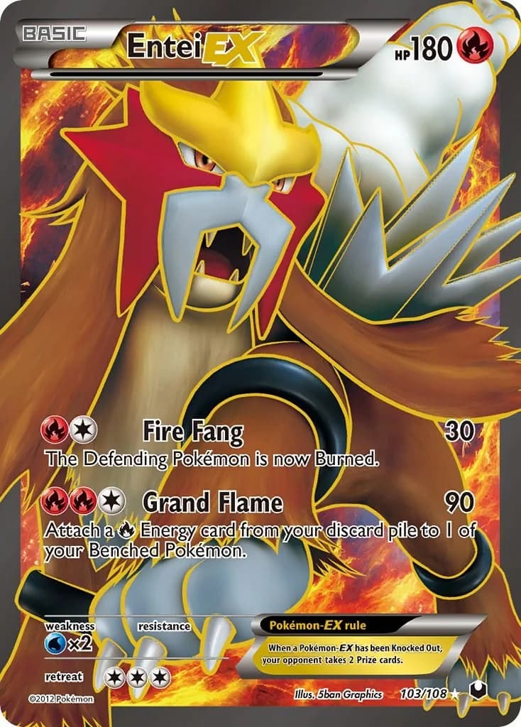 Entei EX Dark Explorers 103 Pokémon card