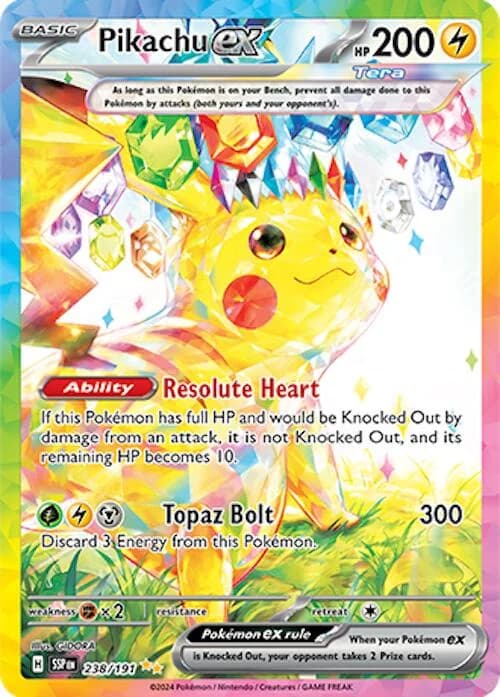 Pikachu ex Surging Sparks 238 Pokémon card