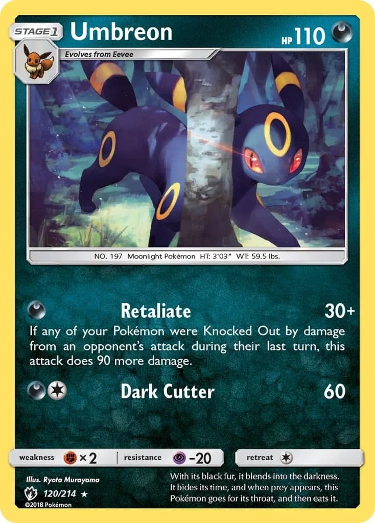 Umbreon [Reverse Holo] Lost Thunder 120 Pokémon card