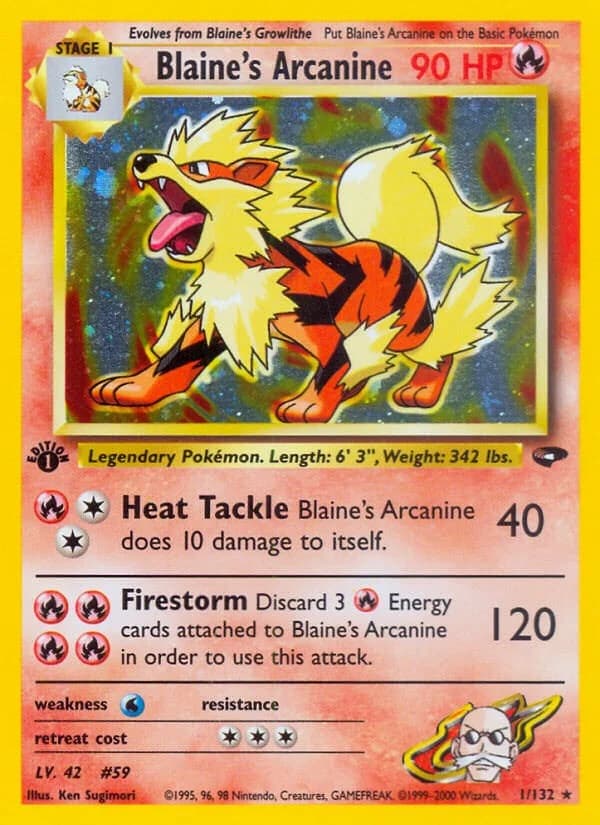 Blaine's Arcanine [Unlimited] Gym Challenge 1 Pokémon card