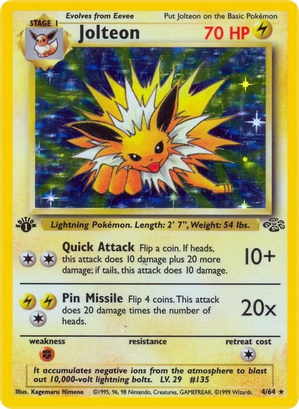 Jolteon [1st Edition] Jungle 4 Pokémon card