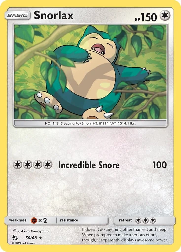 Snorlax [Reverse Holo] Hidden Fates 50 Pokémon card