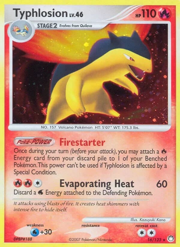 Typhlosion Mysterious Treasures 16 Pokémon card