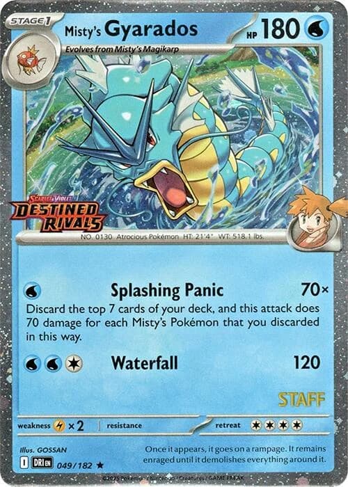 Misty's Gyarados [Staff] Destined Rivals 49 Pokémon card