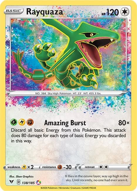 Rayquaza Vivid Voltage 138 Pokémon card