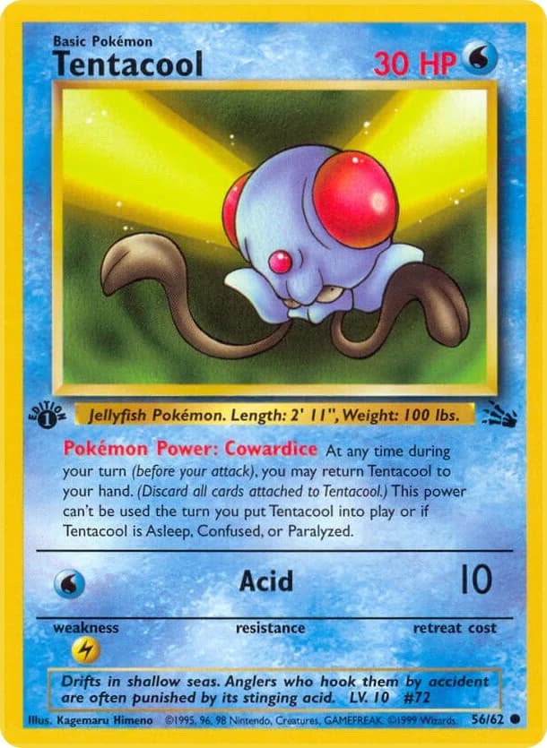 Tentacool [1st Edition] Fossil 56 Pokémon card