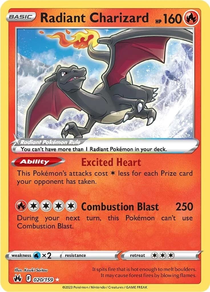 Radiant Charizard Crown Zenith 20 Pokémon card