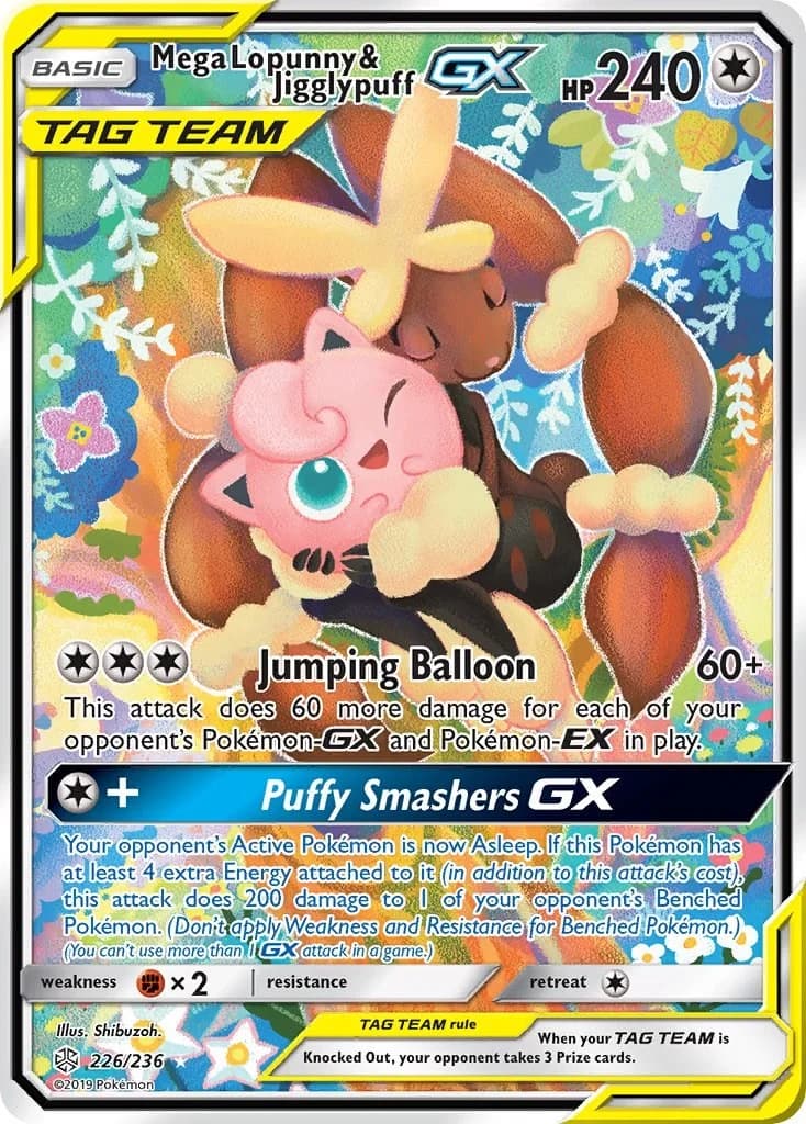 Mega Lopunny & Jigglypuff GX Cosmic Eclipse 226 Pokémon card