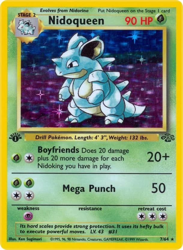 Nidoqueen [1st Edition] Jungle 7 Pokémon card