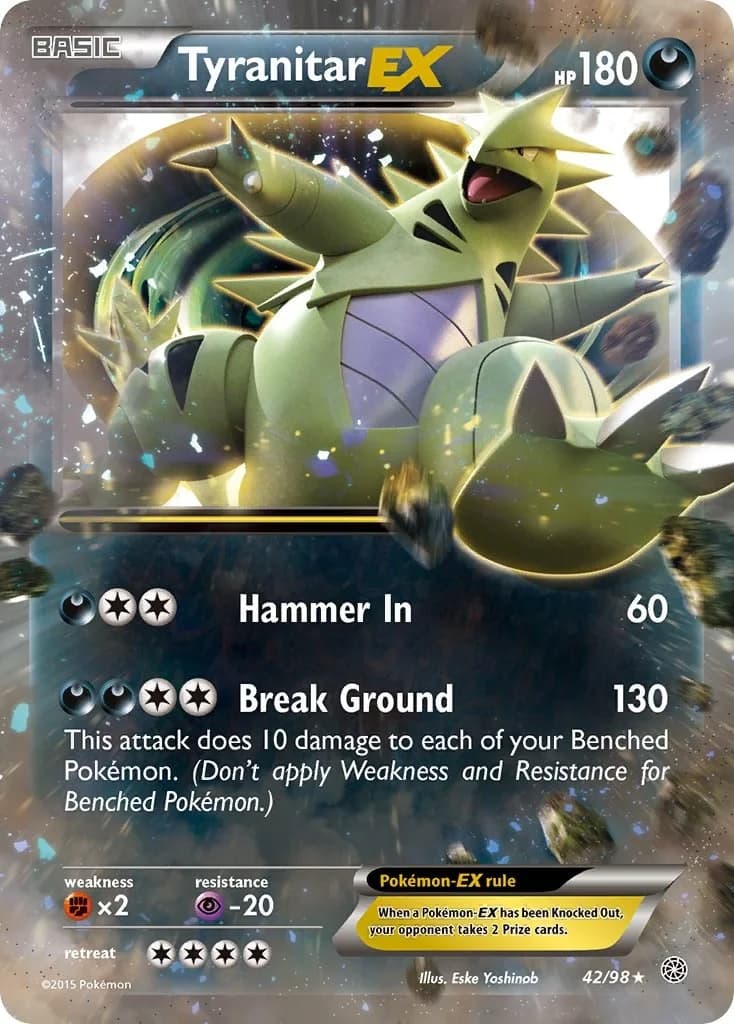 Tyranitar EX Ancient Origins 42 Pokémon card