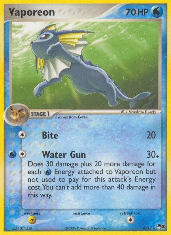 Vaporeon [Holo] POP Series 3 6 Pokémon card