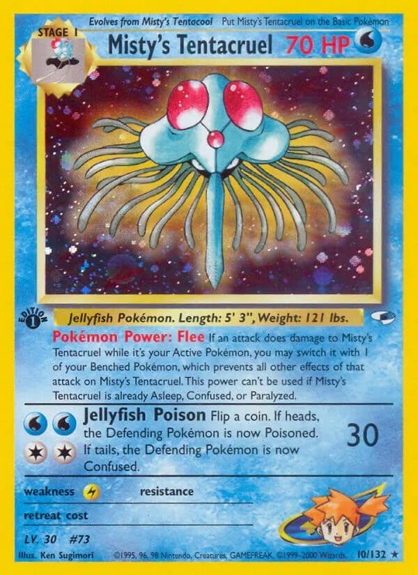Misty's Tentacruel [1st Edition] Gym Heroes 10 Pokémon card