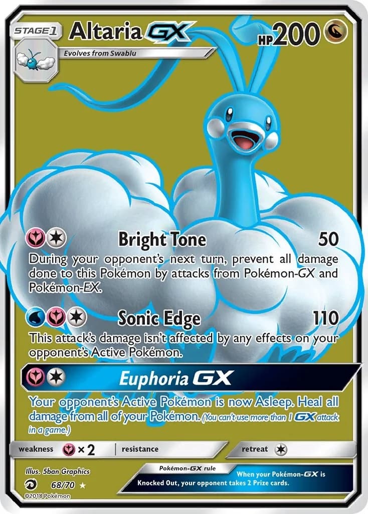 Altaria GX Dragon Majesty 68 Pokémon card