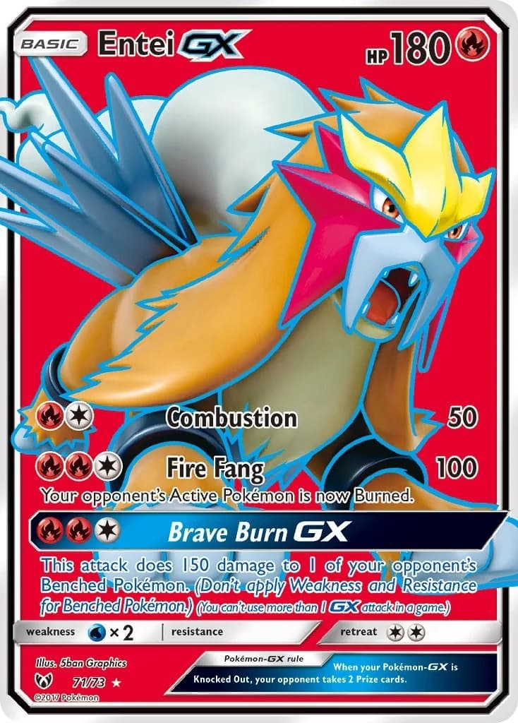 Entei GX Shining Legends 71 Pokémon card