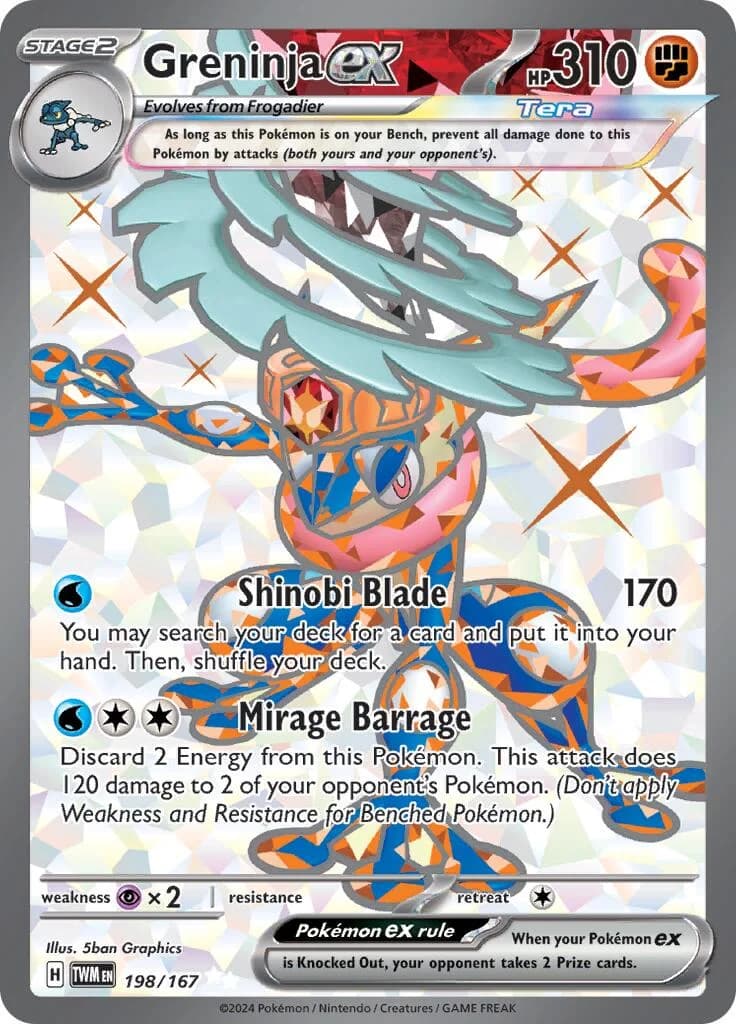 Greninja ex Twilight Masquerade 198 Pokémon card