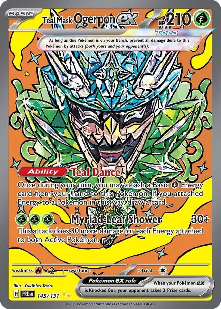 Teal Mask Ogerpon ex Prismatic Evolutions 145 Pokémon card
