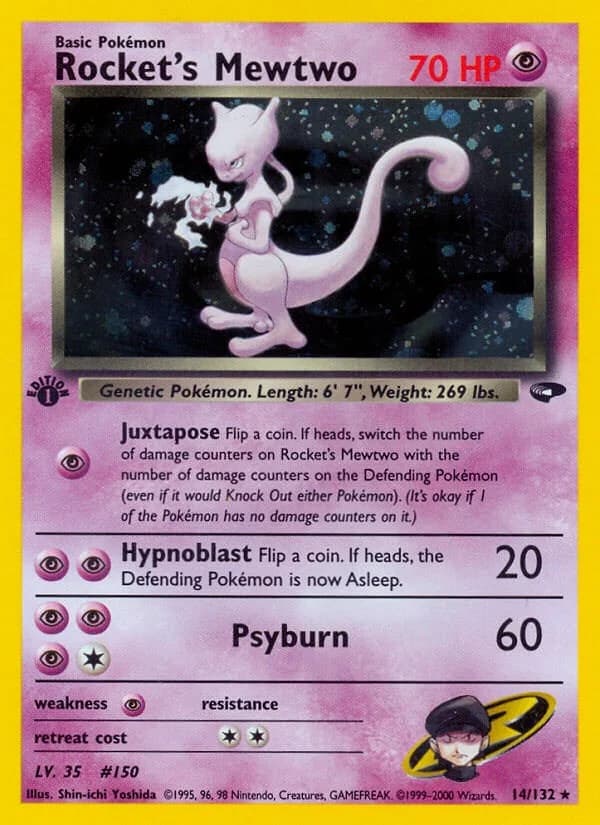 Rocket's Mewtwo [Unlimited] Gym Challenge 14 Pokémon card