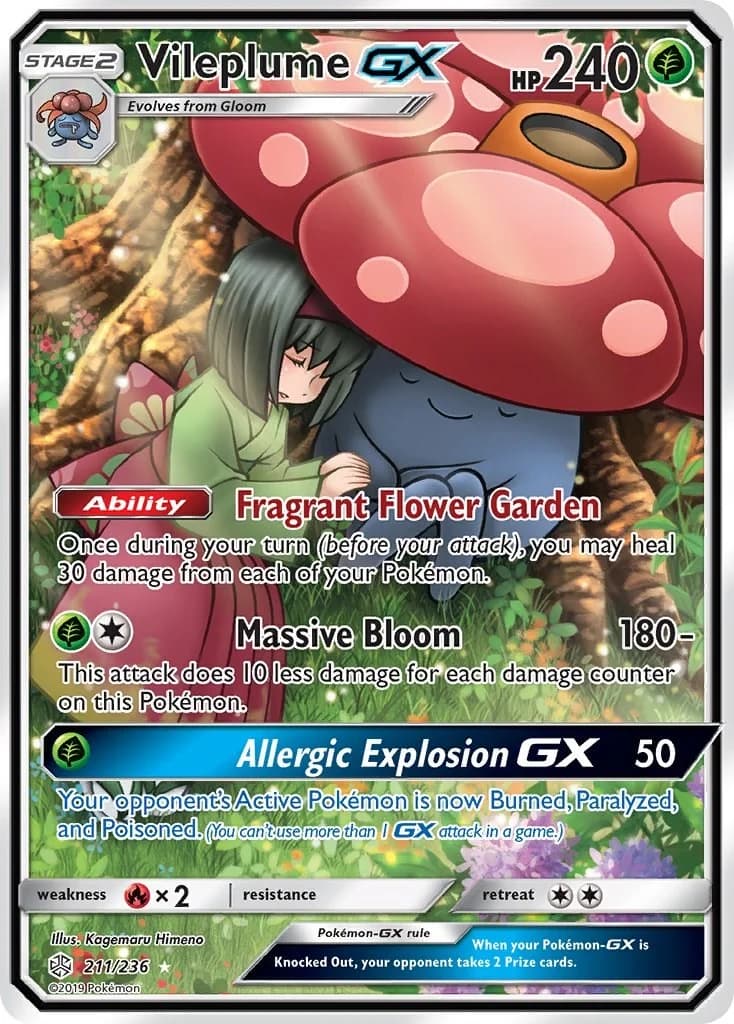 Vileplume GX Cosmic Eclipse 211 Pokémon card