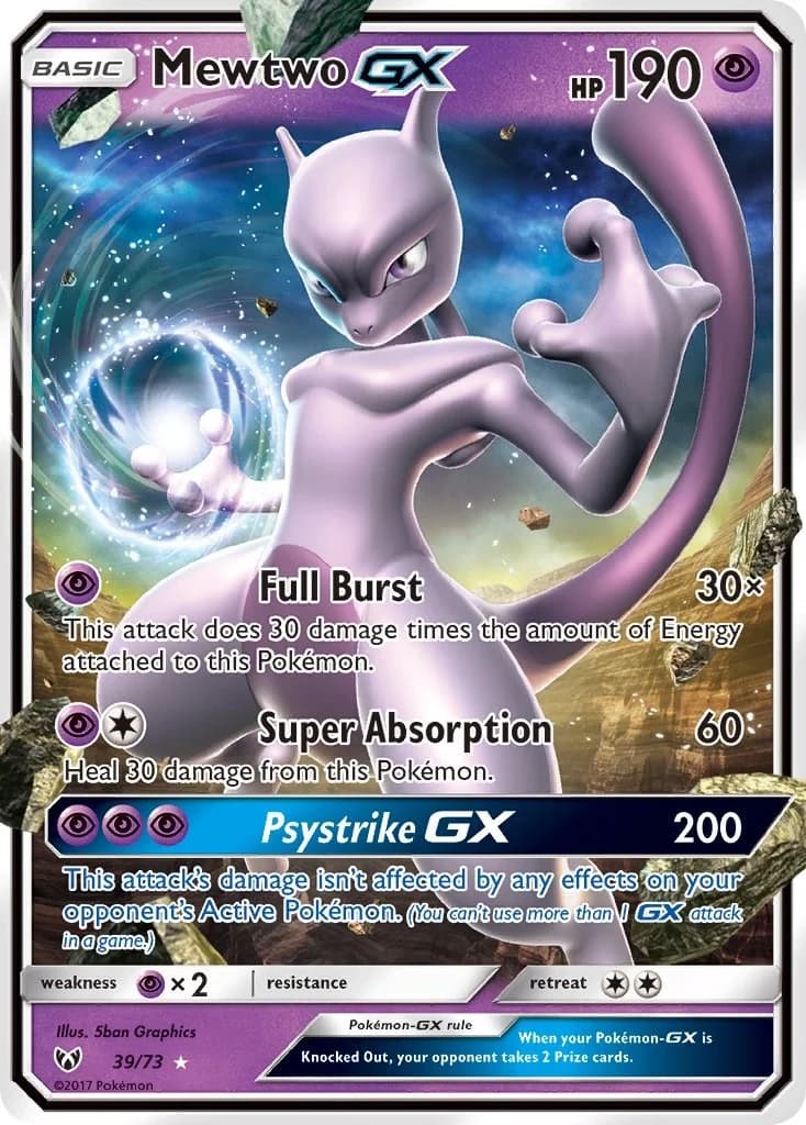 Mewtwo GX Shining Legends 39 Pokémon card