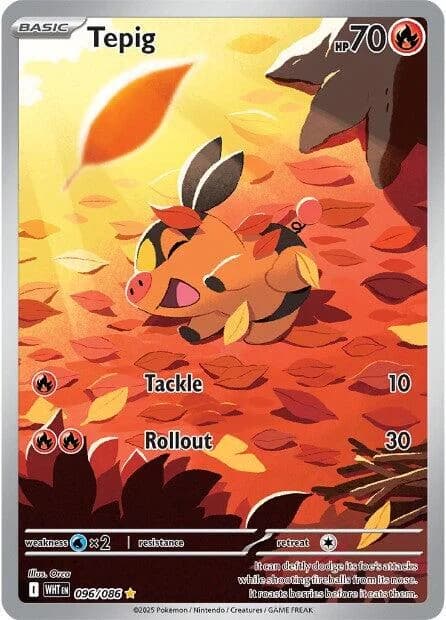Tepig White Flare 96 Pokémon card