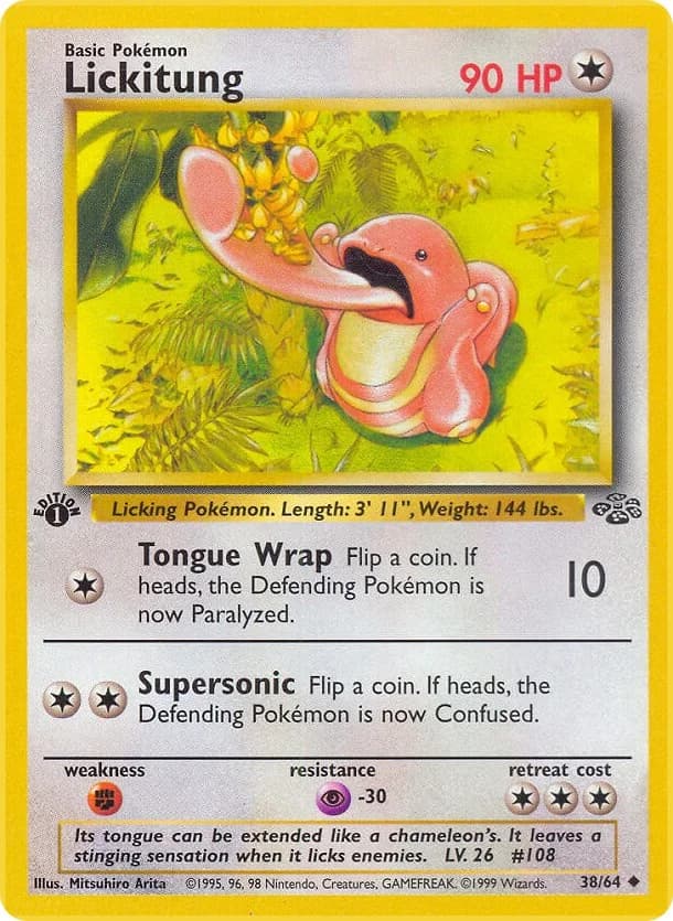 Lickitung [1st Edition] Jungle 38 Pokémon card