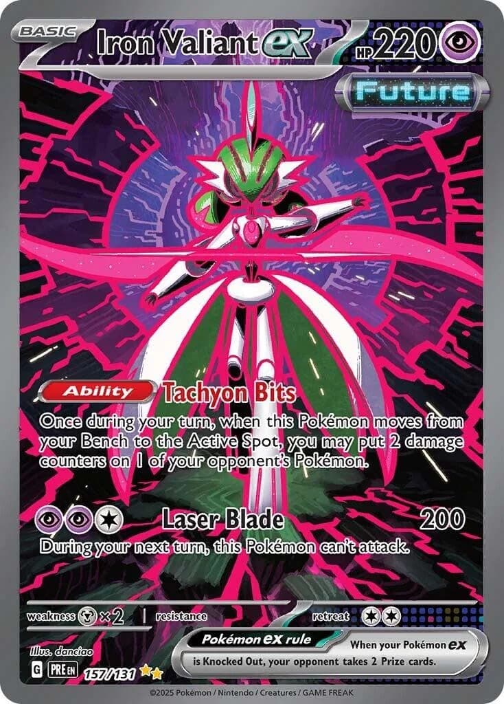 Iron Valiant ex Prismatic Evolutions 157 Pokémon card
