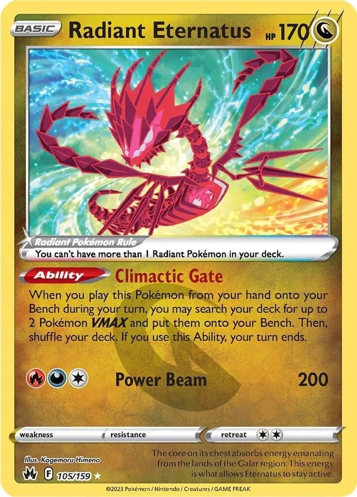 Radiant Eternatus Crown Zenith 105 Pokémon card