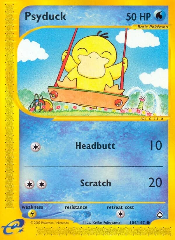 Psyduck Aquapolis 104 Pokémon card