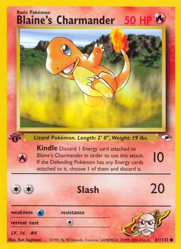 Blaine's Charmander [1st Edition] Gym Heroes 61 Pokémon card