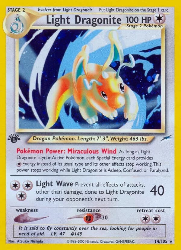 Light Dragonite [Unlimited] Neo Destiny 14 Pokémon card