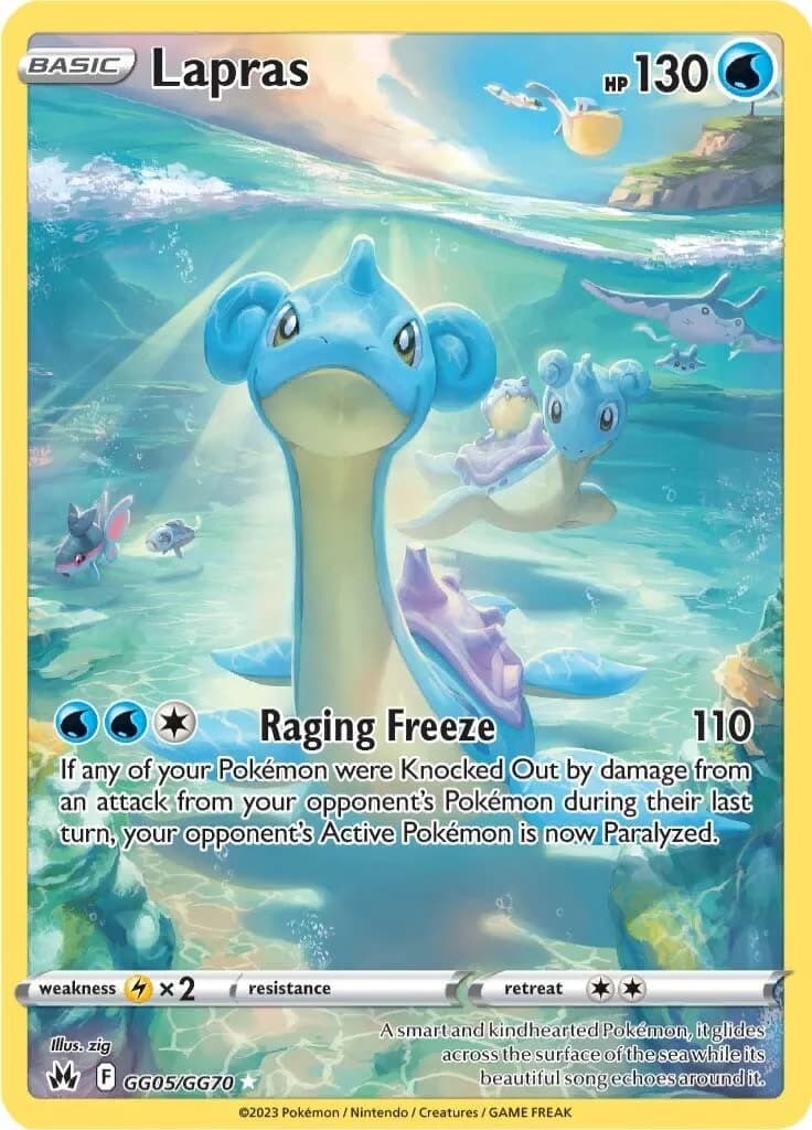 Lapras Crown Zenith GG05 Pokémon card
