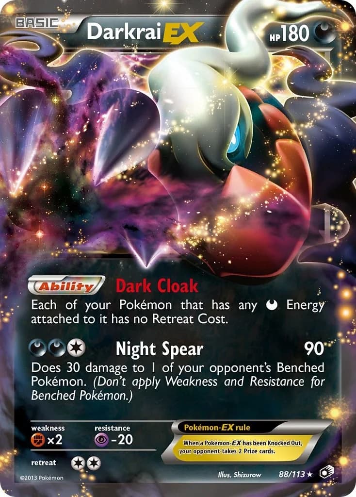 Darkrai EX Legendary Treasures 88 Pokémon card