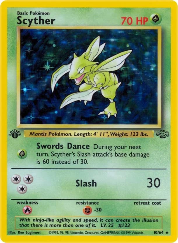Scyther [1st Edition] Jungle 10 Pokémon card
