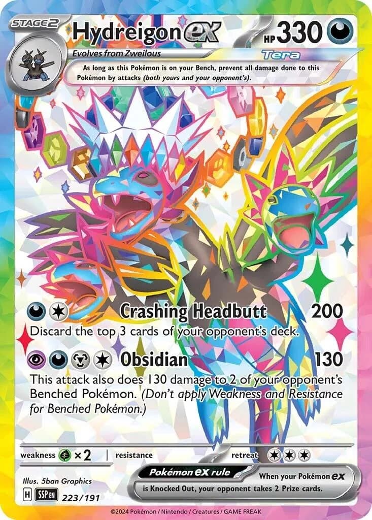 Hydreigon ex Surging Sparks 223 Pokémon card