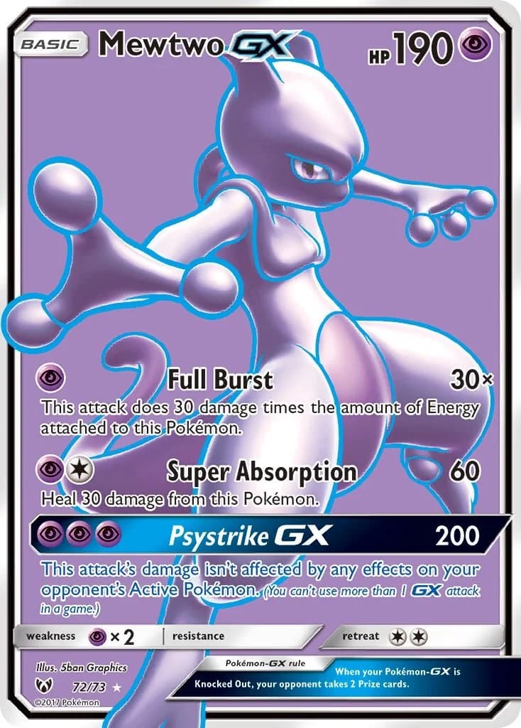 Mewtwo GX Shining Legends 72 Pokémon card