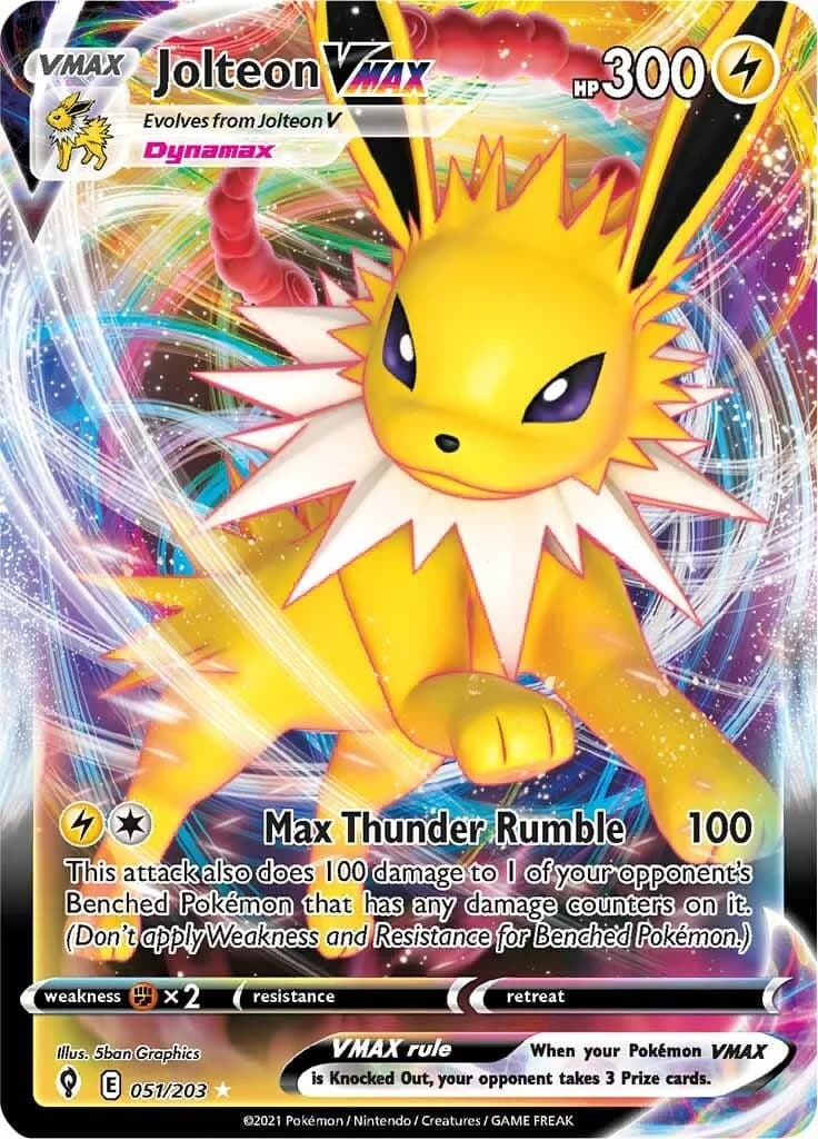 Jolteon VMAX Evolving Skies 51 Pokémon card