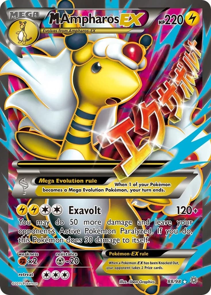 M Ampharos EX Ancient Origins 88 Pokémon card