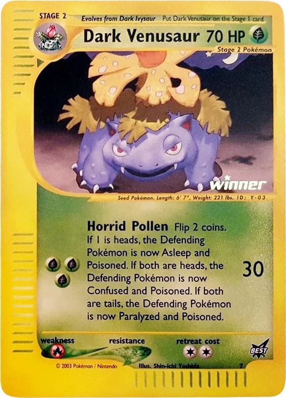 Dark Venusaur [Winner] Best of Game 7 Pokémon card
