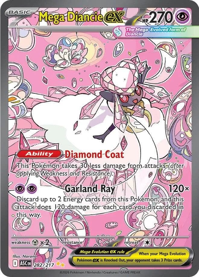 Mega Diancie Ex Ascended Heroes 282 Pokémon card