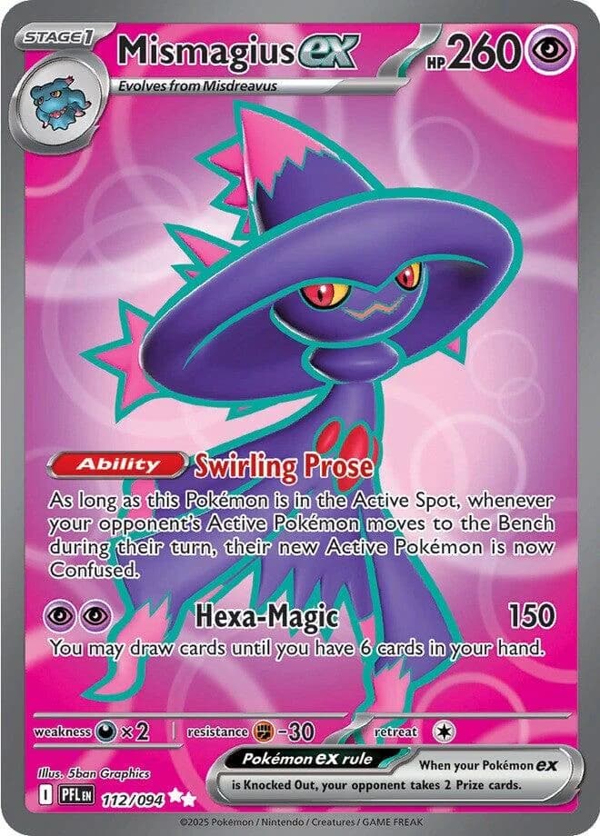 Mismagius ex Phantasmal Flames 112 Pokémon card