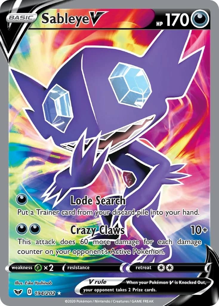 Sableye V Sword & Shield 194 Pokémon card